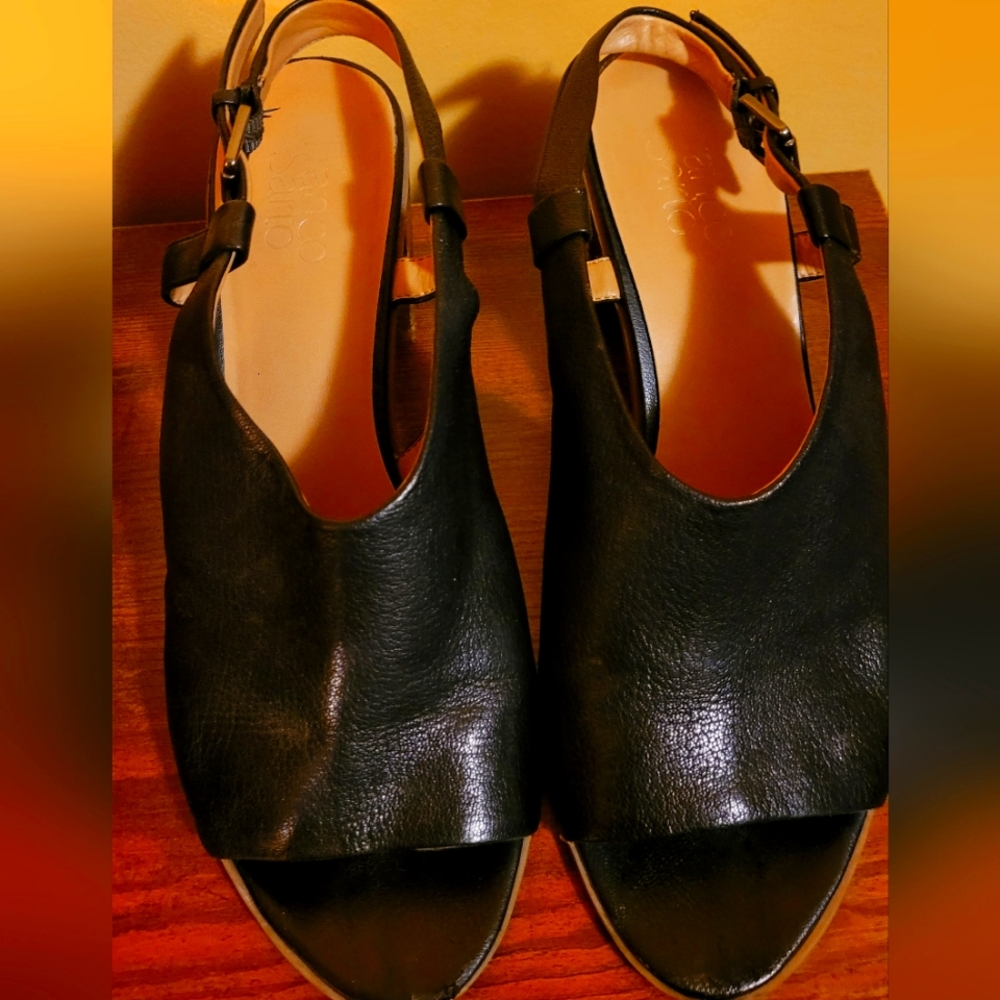 Franco Sarto block heel leather sandal